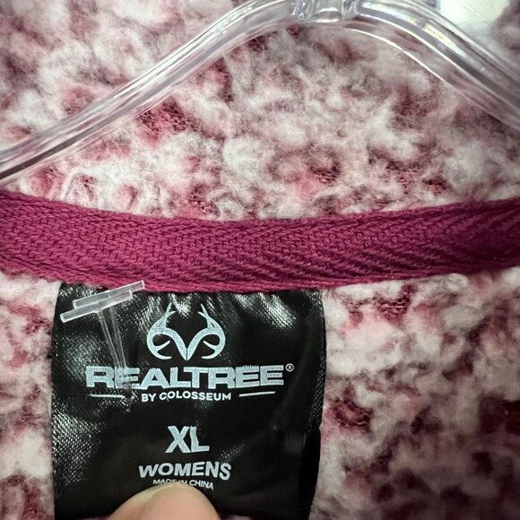 Real Tree by Colosseum Womens Sherpa Pullover Plum/Pink Size XL Pockets - Picture 8 of 9